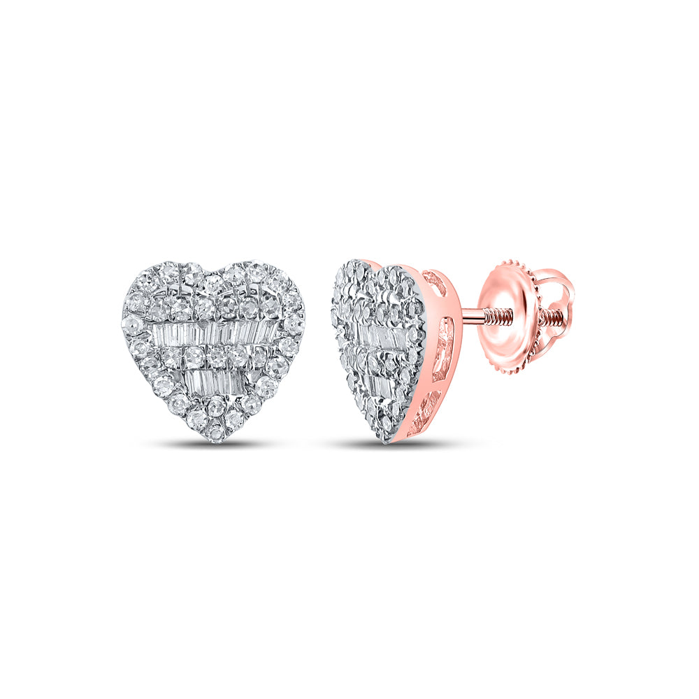 3/8CTW-DIA NK HEART STUDD EARRING