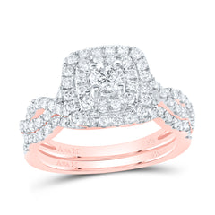 1 CTW-DIA ANA M 1/3CT-CRD BRIDAL SET 2 HALO