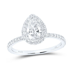 1 1/4CTW-DIA ANA M 3/4CT-CPEAR ENGAGEMENT SINGLE HALO