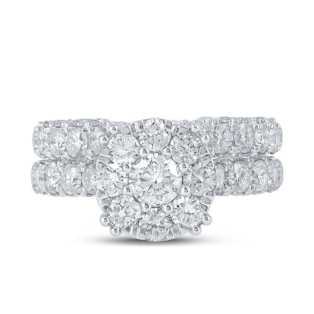 5 7/8CTW-DIA NK 3/8CT-CRD BRIDAL SET SINGLE  HALO