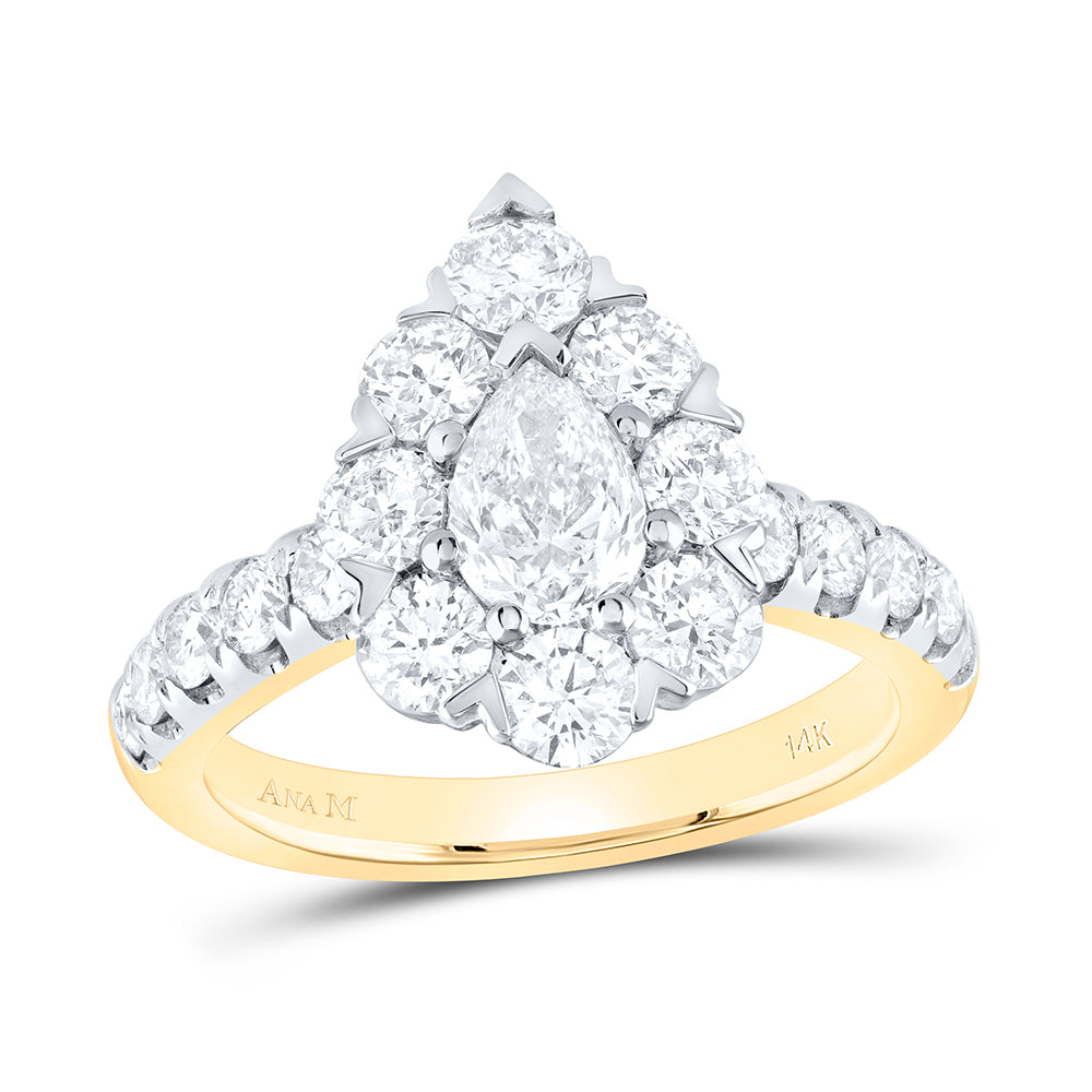 2 3/8CTW-DIA ANA M 3/4CT-CPEAR ENG SINGLE HALO RING