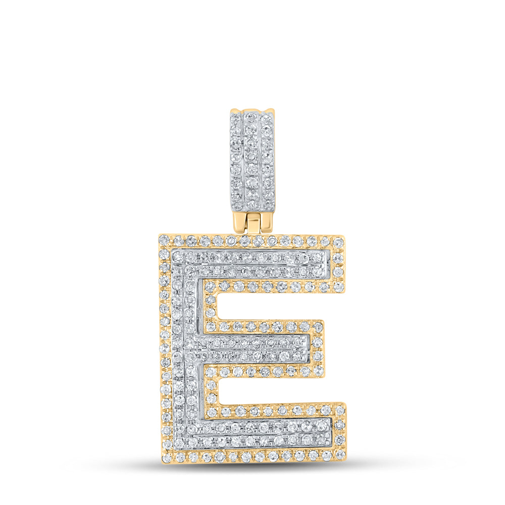 5/8CTW-DIA P1P2 MENS INITIAL "E" PENDANT