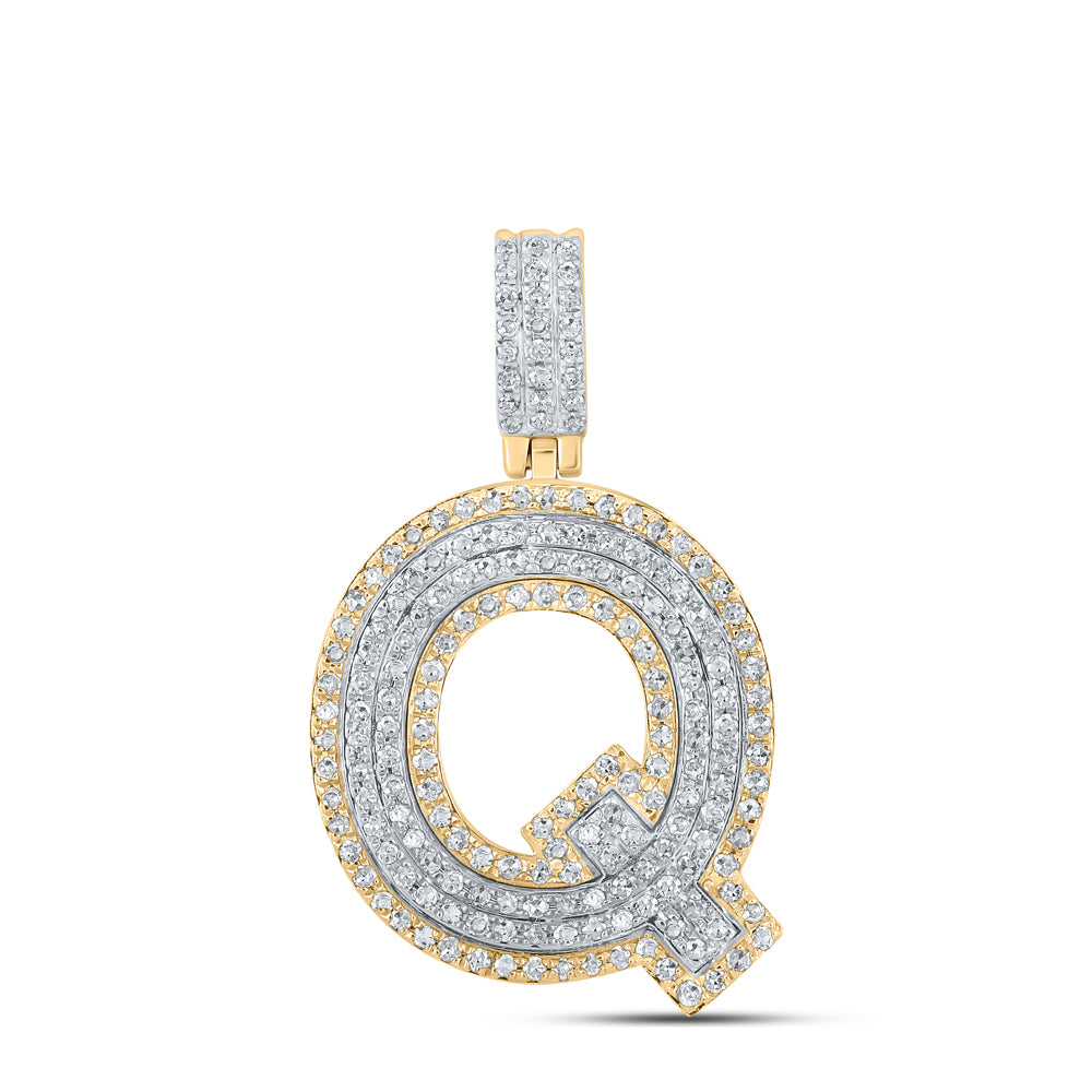 5/8CTW-DIA P1P2 MENS INITIAL "Q" PENDANT