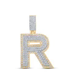 5/8CTW-DIA P1P2 MENS INITIAL "R" PENDANT