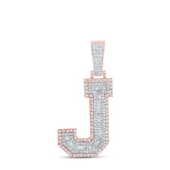 1 3/8CTW-DIA CN MENS INITIAL "J" PENDANT