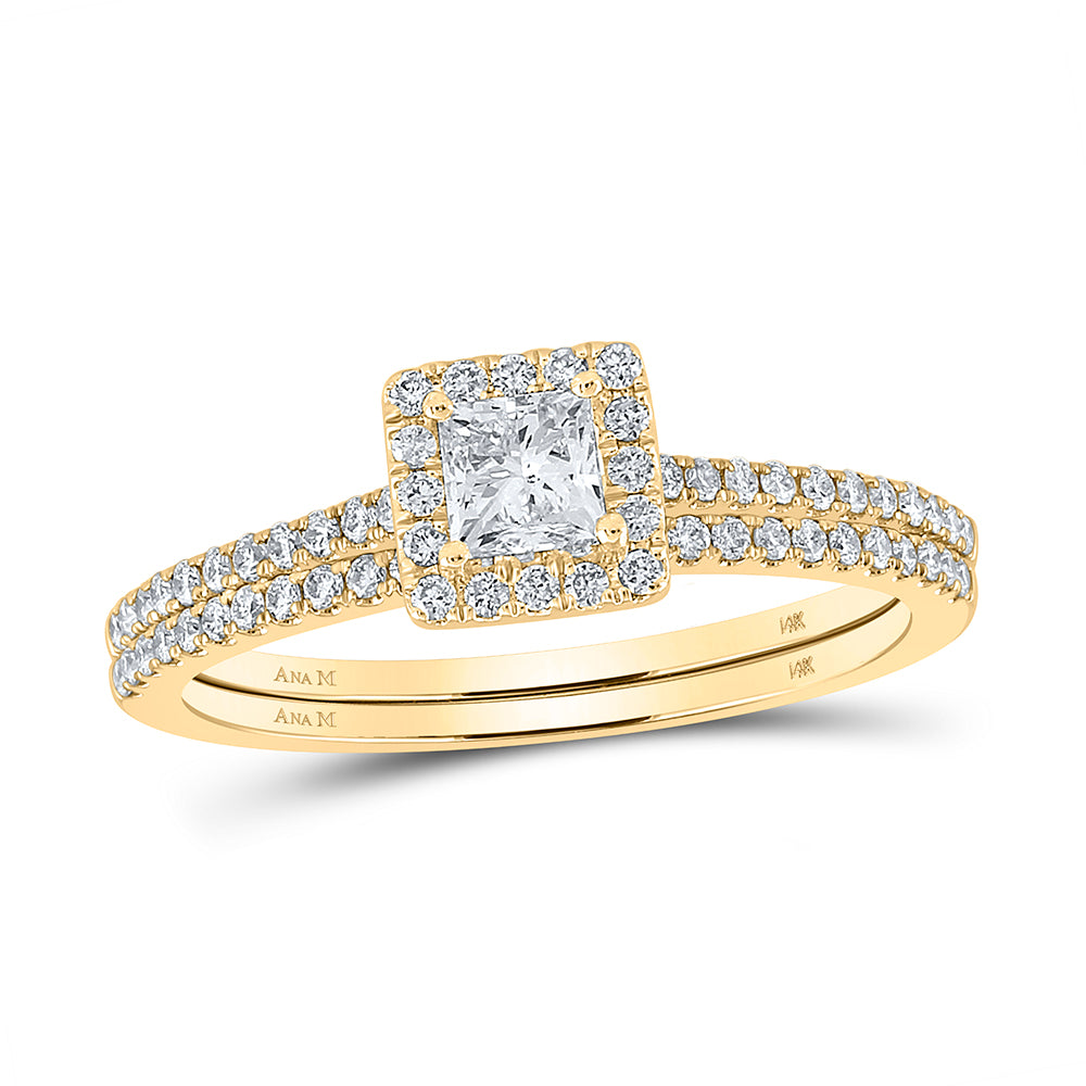 5/8CTW-DIA ANA M 1/3CT-CPR BRIDAL SET SINGLE HALO
