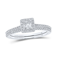 5/8CTW-DIA ANA M 1/3CT-CPR BRIDAL SET SINGLE HALO