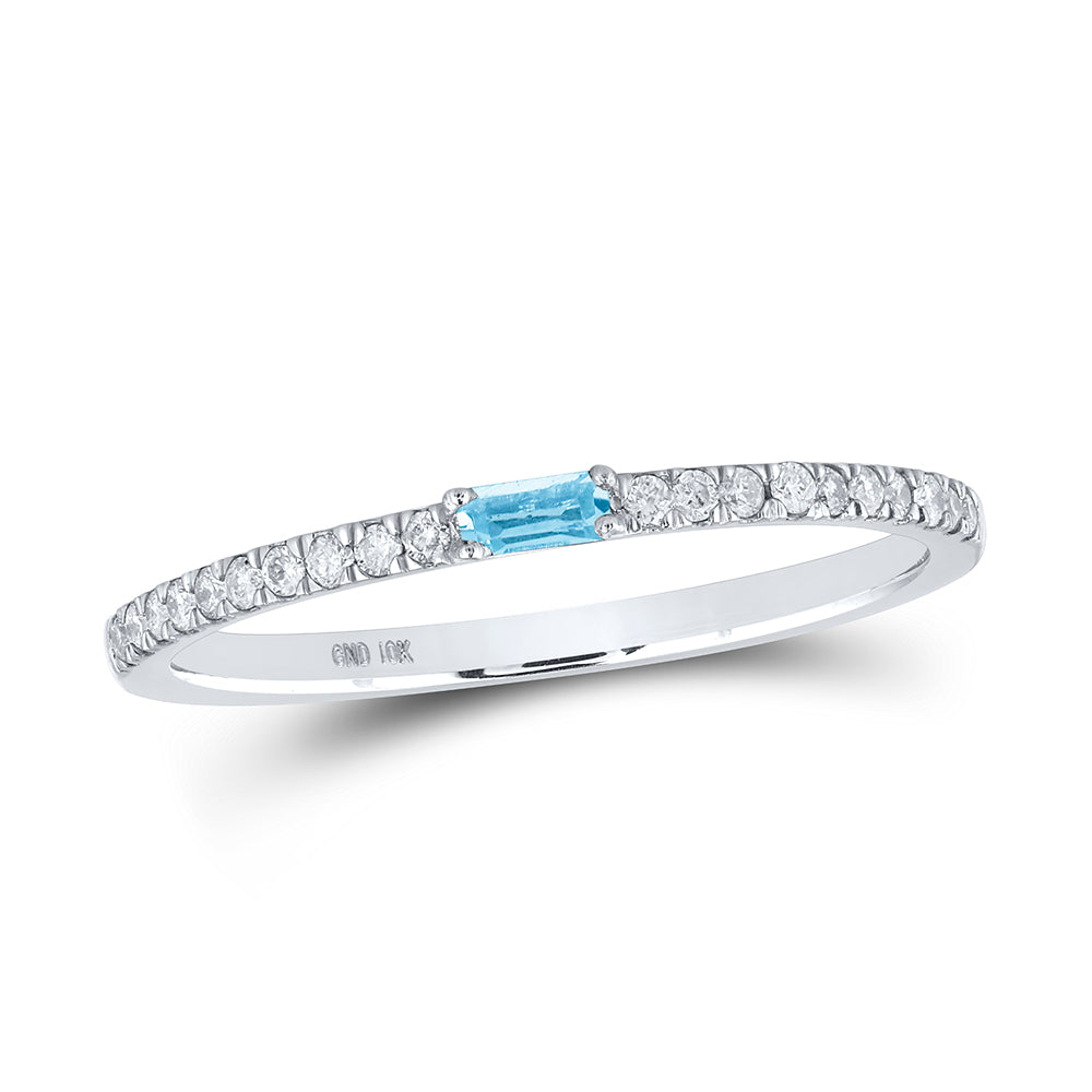 1/8CTW-DIA CN 1/20CTW-AQUA NATURAL GEM BAND