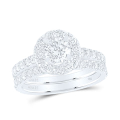 1 7/8CTW-DIA ANA M 3/4CT-CRD BRIDAL SET SINGLE HALO
