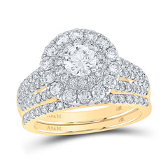 2CTW-DIA ANA M 1/2CT-CRD BRIDAL SET 2 HALO