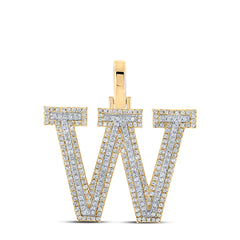 3/4CTW-DIA P1P2 INITIAL "W" PENDANT