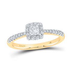 14K Yellow Gold 1/2 CTW-Natural Diamond 1/3 Ct-Cpr Engagement Single Halo 2.46 Gram