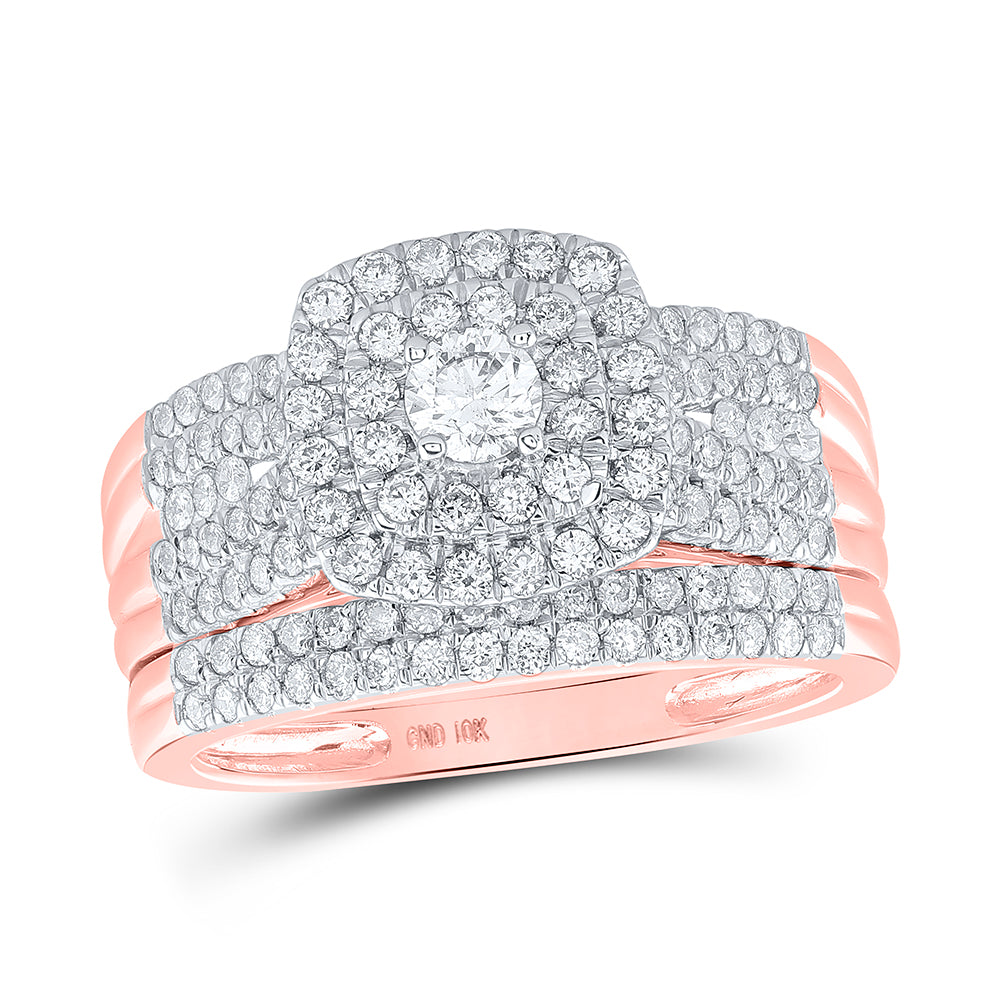 1CTW-DIA NK 1/5CT-CRD BLISS  DOUBLE HALO  BRIDAL SET