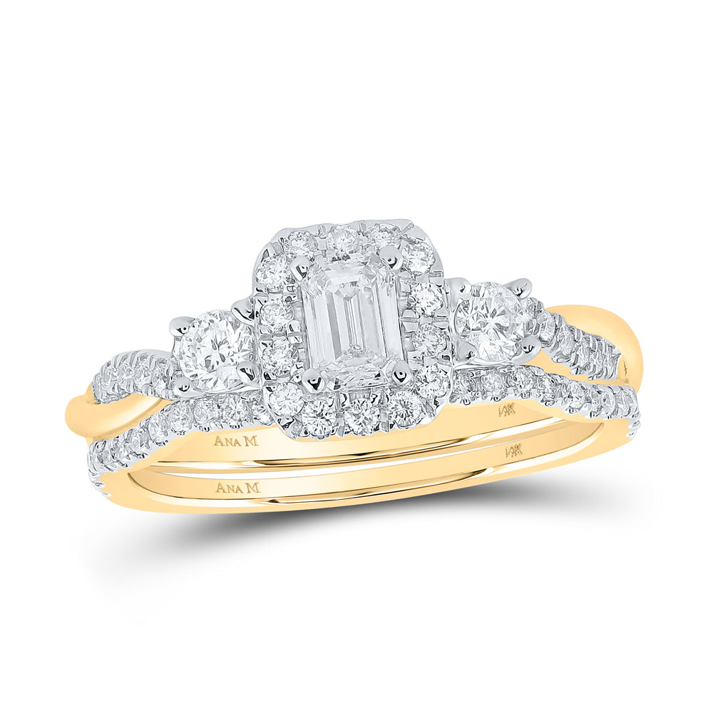 3/4CTW-DIA ANA M 1/4CT-CEME BRIDAL SET 1HALO