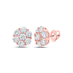 7/8CTW-DIA NK 7 STONE FLOWER EARRING
