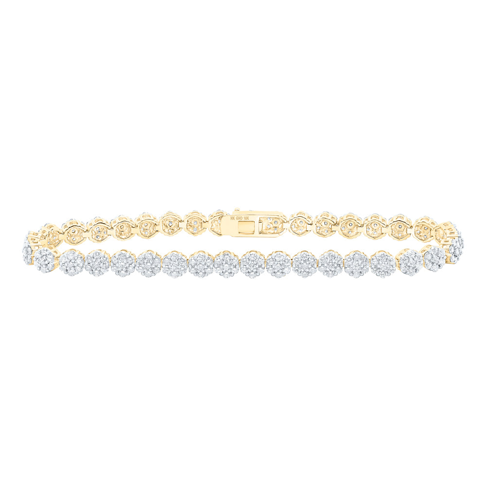 4 3/8CTW-DIA NK LADIES FLOWER BRACELET (7 INCH)