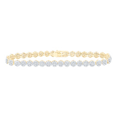 4 3/8CTW-DIA NK LADIES FLOWER BRACELET (7 INCH)