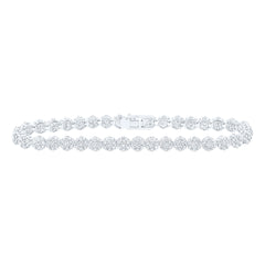 4 3/8CTW-DIA NK LADIES FLOWER BRACELET (7 INCH)
