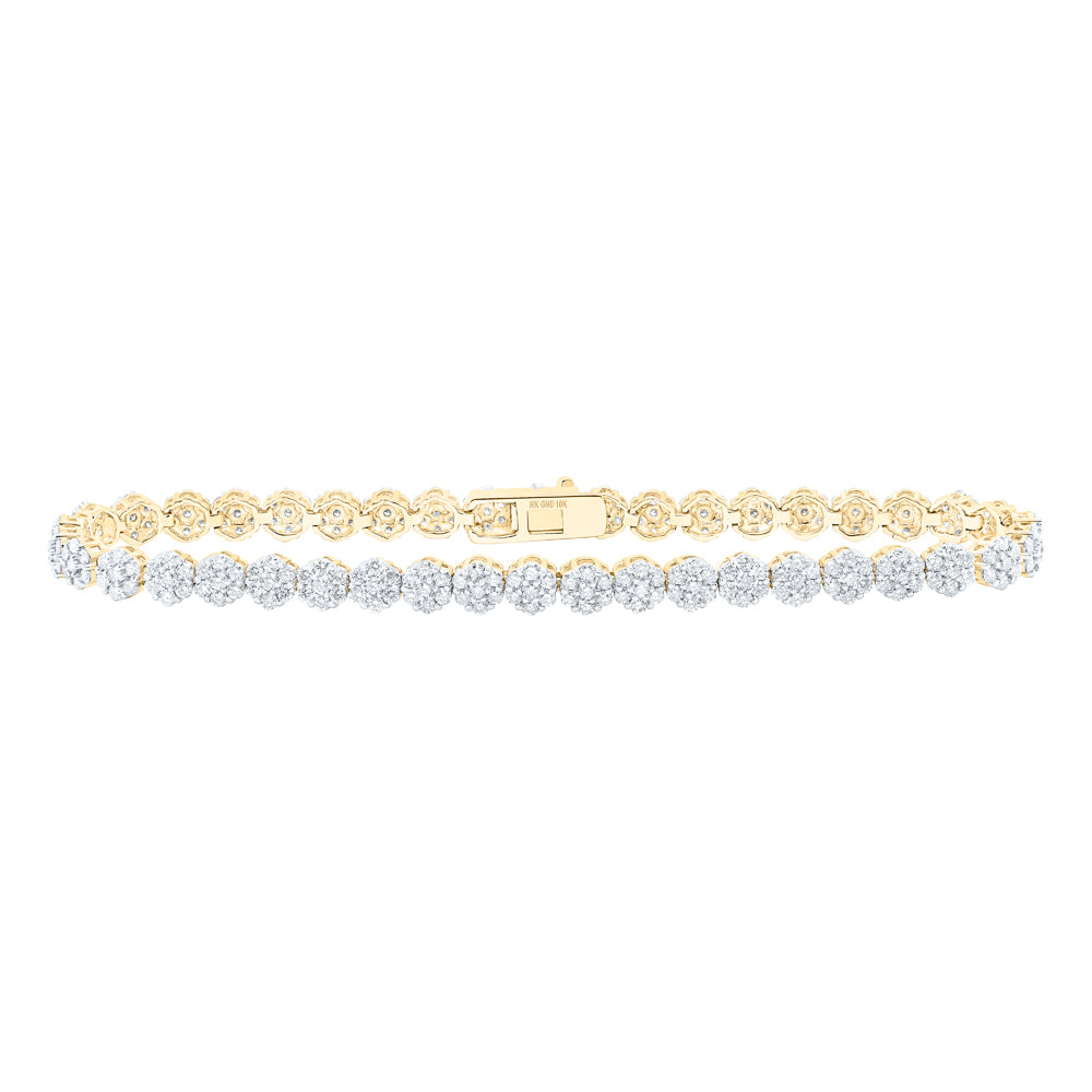 3 1/5CTW-DIA NK LADIES FLOWER BRACELET (7 INCH)