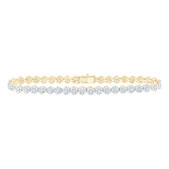 3 1/5CTW-DIA NK LADIES FLOWER BRACELET (7 INCH)