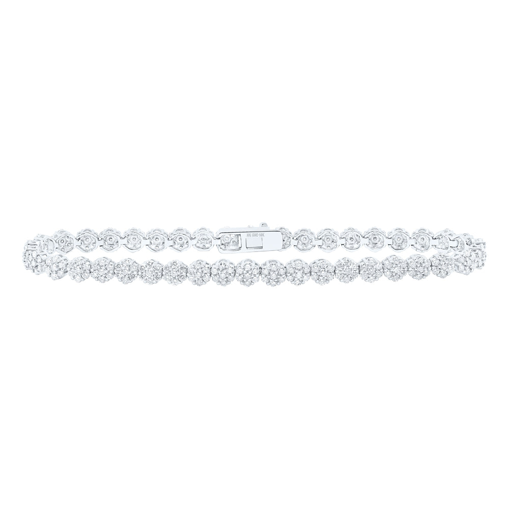 3 1/5CTW-DIA NK LADIES FLOWER BRACELET (7 INCH)