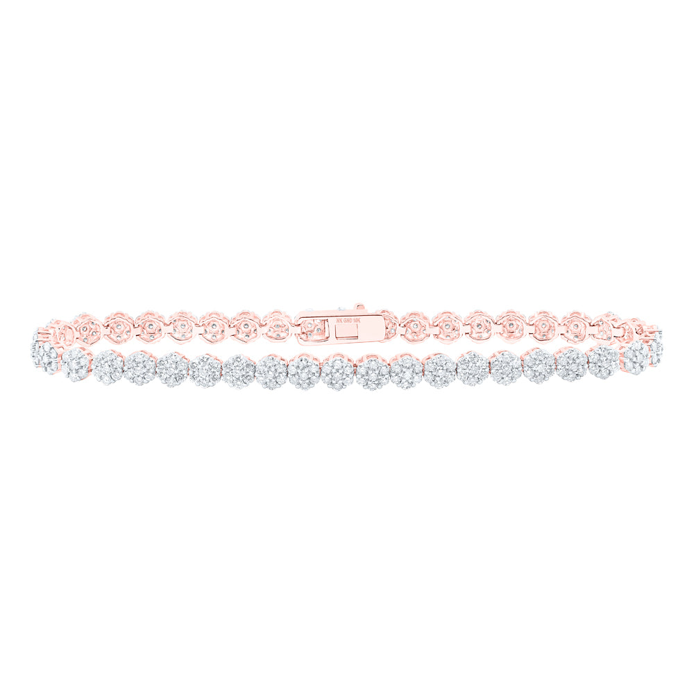 3 1/5CTW-DIA NK LADIES FLOWER BRACELET (7 INCH)