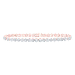 3 1/5CTW-DIA NK LADIES FLOWER BRACELET (7 INCH)