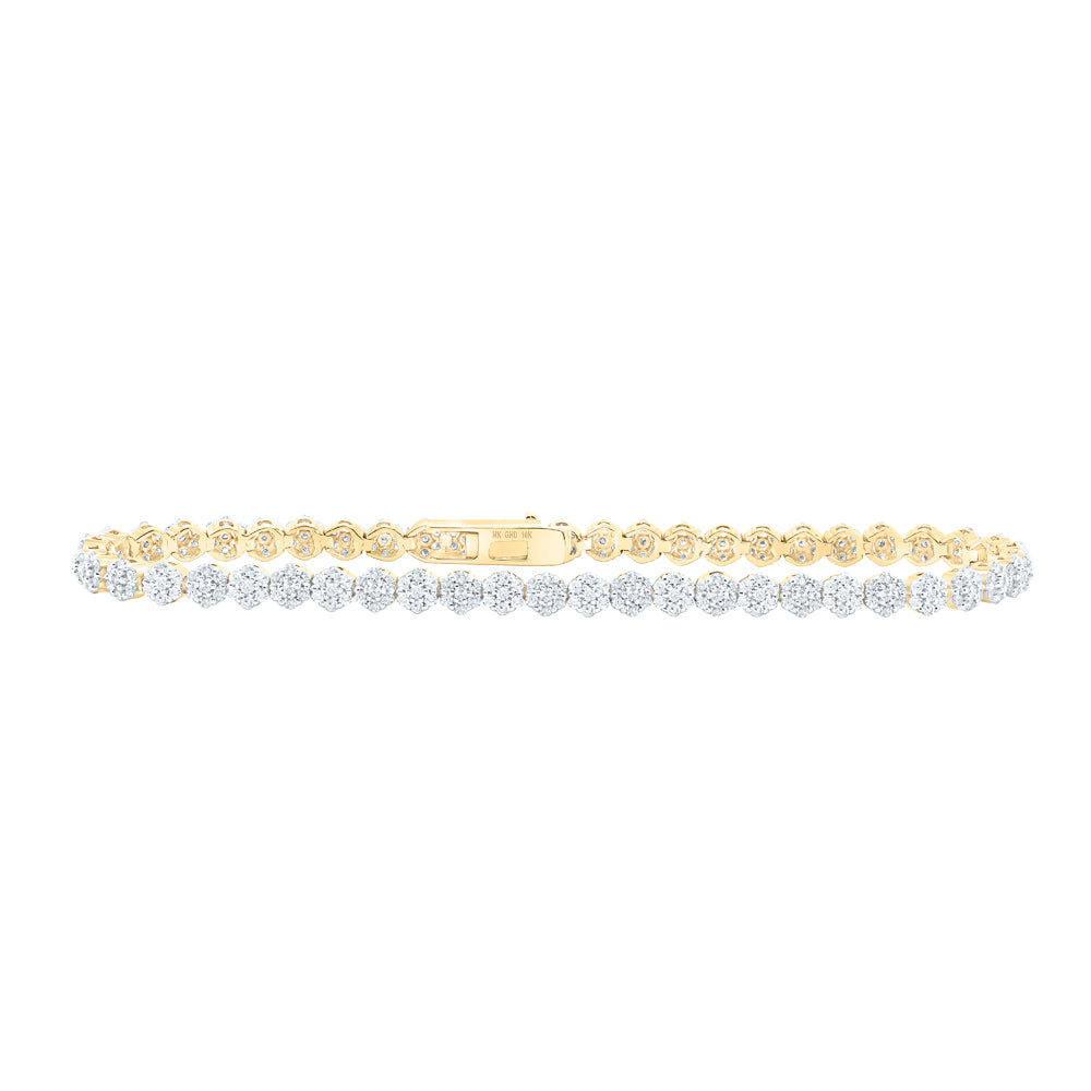 2 1/5CTW-DIA NK LADIES FLOWER BRACELET (7 INCH)