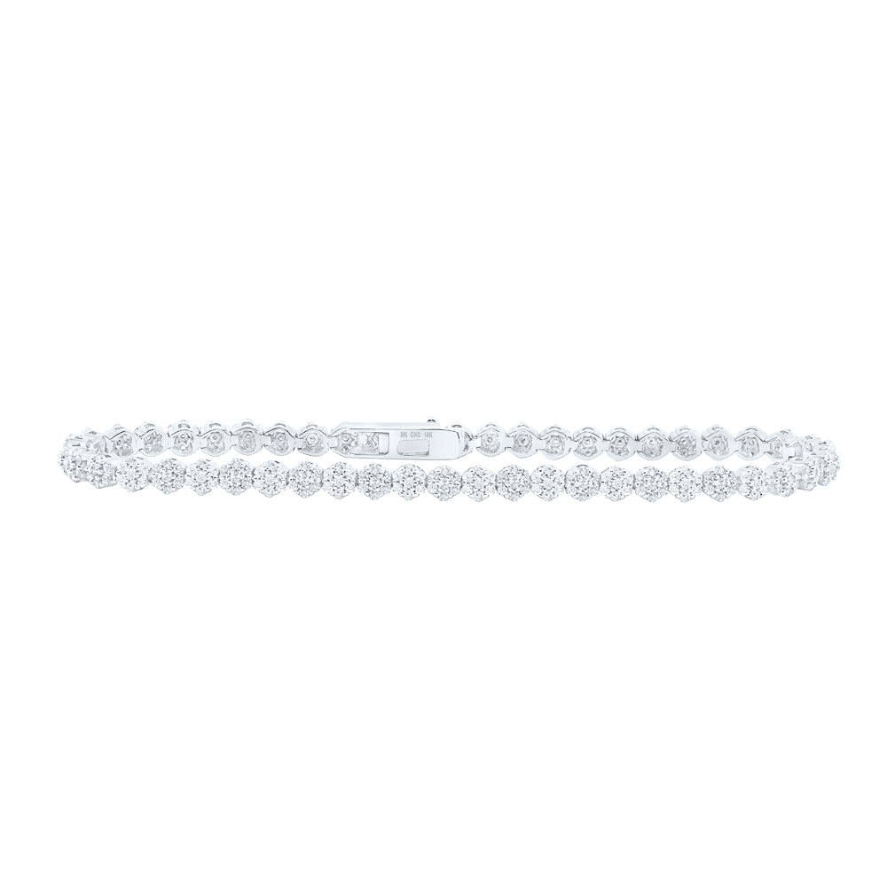 2 1/5CTW-DIA NK LADIES FLOWER BRACELET (7 INCH)