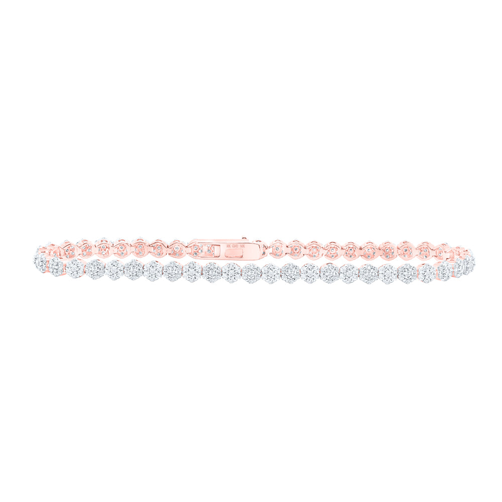 2 1/5CTW-DIA NK LADIES FLOWER BRACELET (7 INCH)