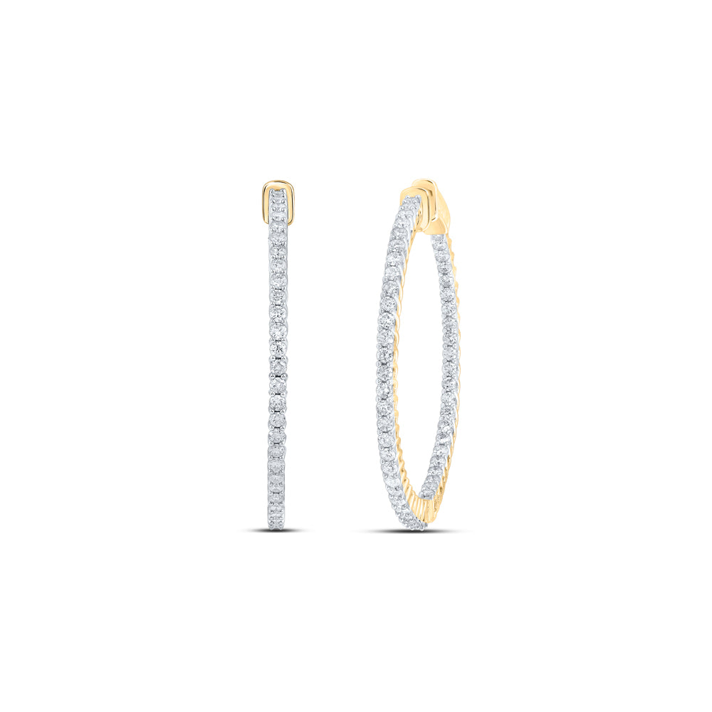 2 CTW-DIA NK HOOPS EARRING