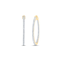 2 CTW-DIA NK HOOPS EARRING