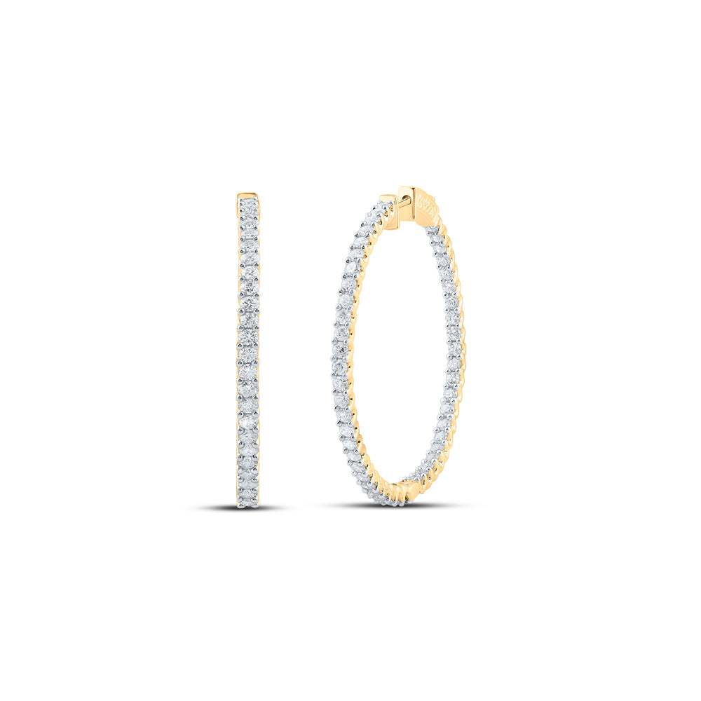 3 7/8CTW-DIA CN FASHION HOOPS EARRING