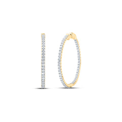 3 7/8CTW-DIA CN FASHION HOOPS EARRING