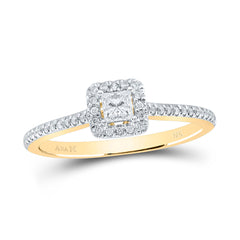 10K Yellow Gold 1/3 CTW-Natural Diamond 1/5 Ct-Cpr Engagement Single Halo Ring 2.14 Gram