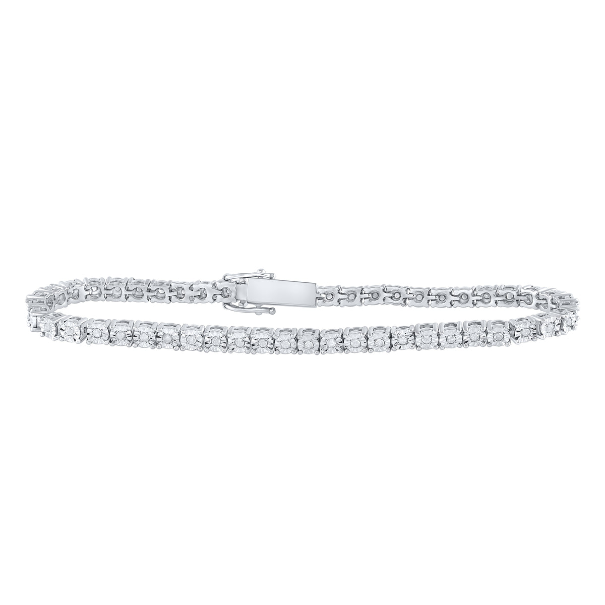 Sterling Silver 1/2 CTW-Natural Diamond Gift Bracelet 12.63 Gram