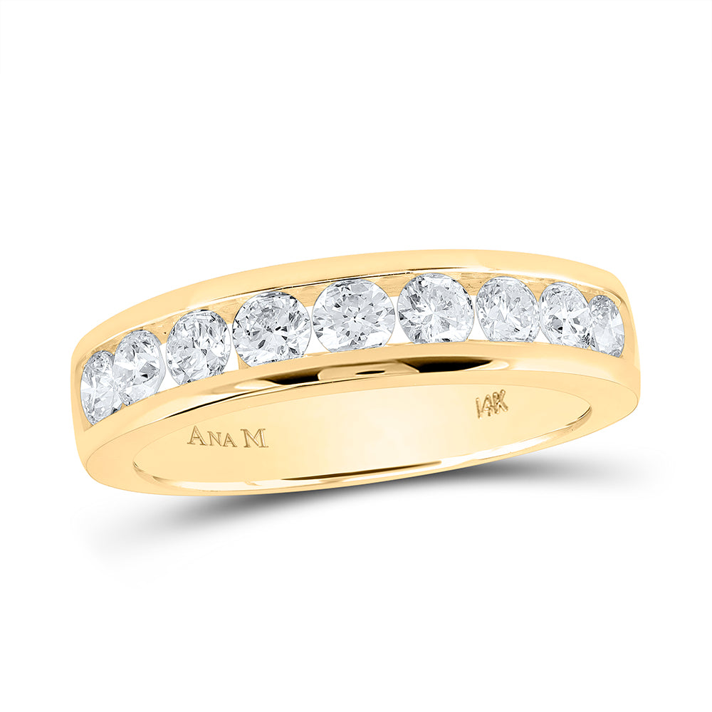 14K Yellow Gold 7/8 CTW-Natural Diamond Fashion Ladies Band 5.1 Gram