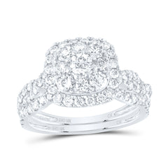1 1/2CTW-DIA CN 1/5CT-CRD DOUBLE HALO BRIDAL SET