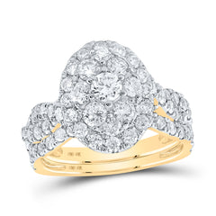 2CTW-DIA CN 1/5CT-CRD DOUBLE HALO BRIDAL SET