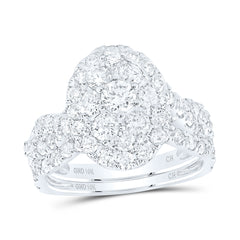 2CTW-DIA CN 1/5CT-CRD DOUBLE HALO  BRIDAL SET