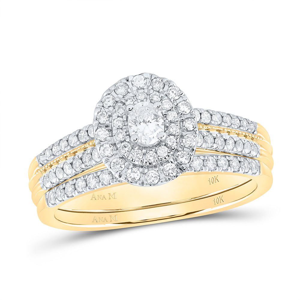 5/8CTW-DIA ANA M 1/6CT-COV BRIDAL SET