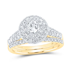1 1/2CTW-DIA ANA M 3/8CT-CRD BRIDAL SET DOUBLE HALO