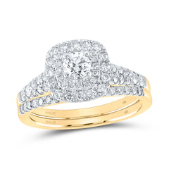 1 CTW-DIA ANA M 1/3CT-CRD BRIDAL SET DOUBLE HALO