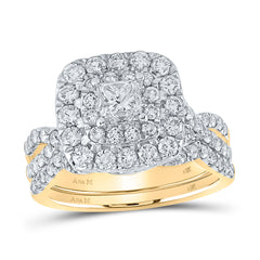 2 CTW-DIA ANA M 1/2CT-CPR BRIDAL SET DOUBLE HALO