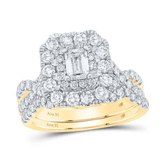 2 CTW-DIA ANA M 1/2CT-CEME BRIDAL SET DOUBLE HALO