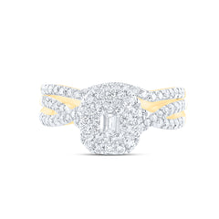 1 CTW-DIA ANA M 1/5CT-CEME BRIDAL SET DOUBLE HALO