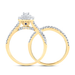 1 CTW-DIA ANA M 1/5CT-CEME BRIDAL SET DOUBLE HALO