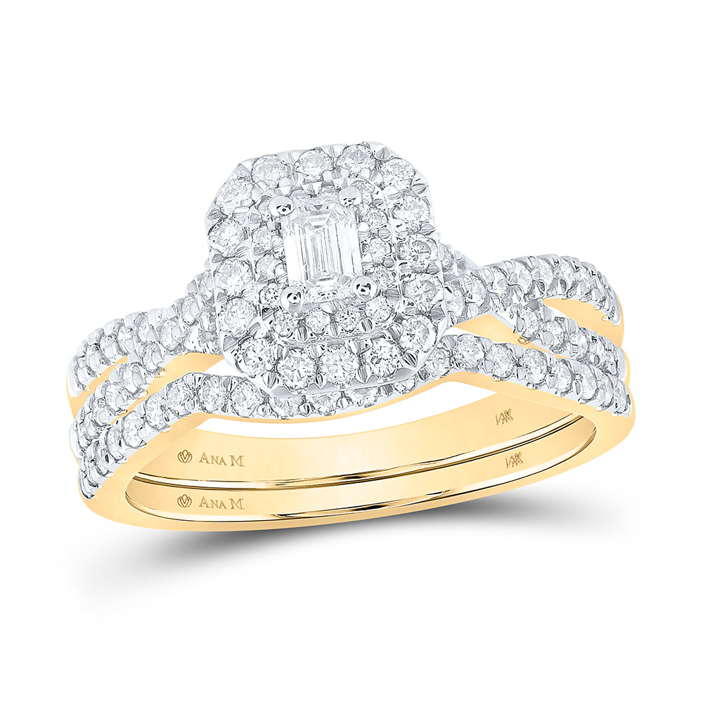 1 CTW-DIA ANA M 1/5CT-CEME BRIDAL SET DOUBLE HALO