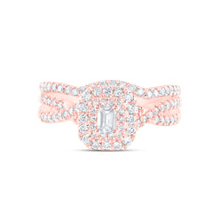 1 CTW-DIA ANA M 1/5CT-CEME BRIDAL SET DOUBLE HALO