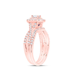1 CTW-DIA ANA M 1/5CT-CEME BRIDAL SET DOUBLE HALO